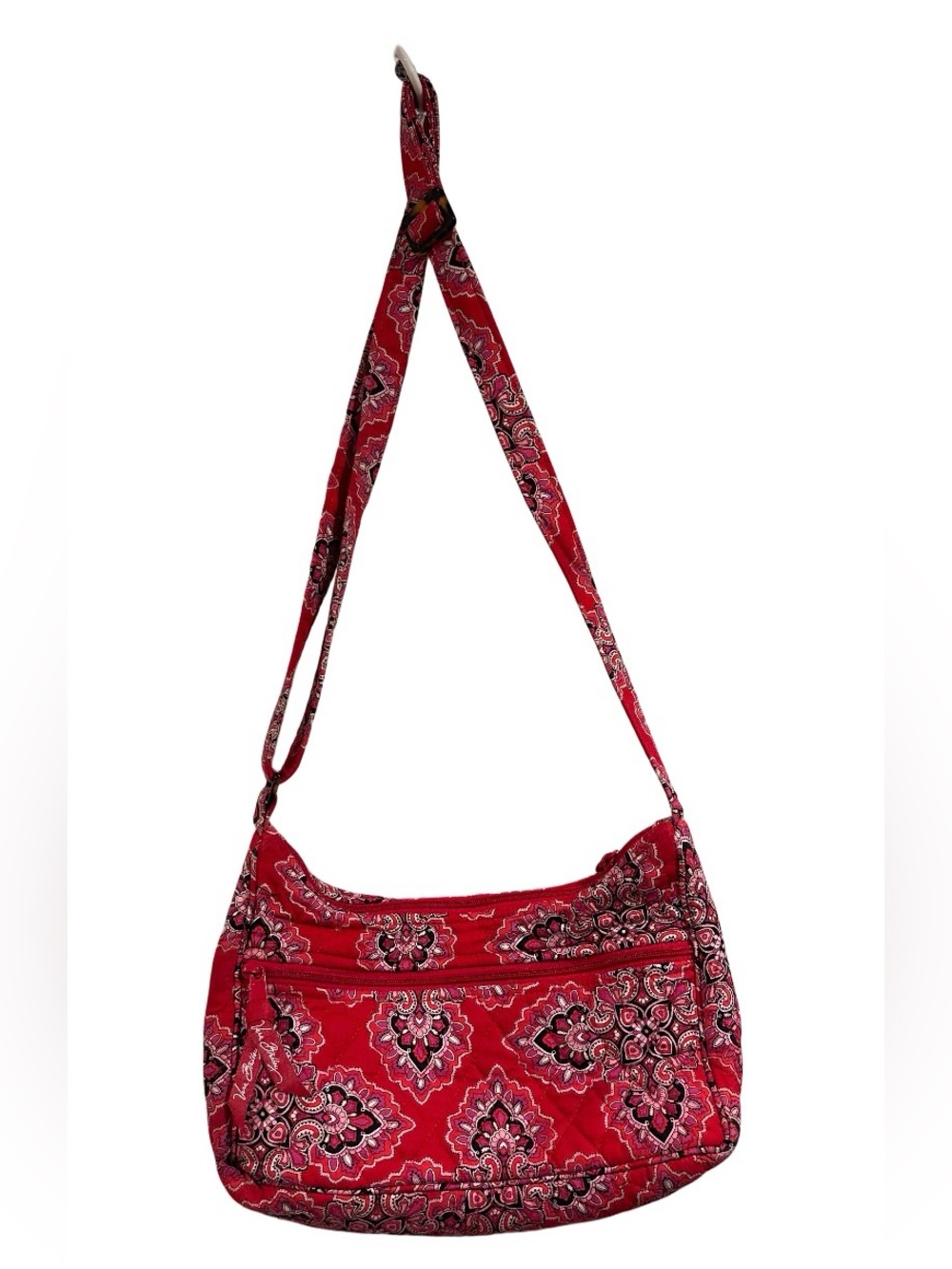 Vera Bradley Libby Crossbody Bag Frankly Scarlet 2008 Red Paisley Quilted Cotton - Picture 12 of 17
